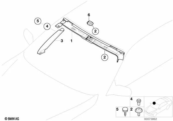 Tornillo Torx con Arandela para BMW E90, E91, E92, E93, F33, F83, F90, G30, G31, G38, F06, F12, F13, G32, G12, I12, G29, E52 (OEM 51179158844). Original BMW