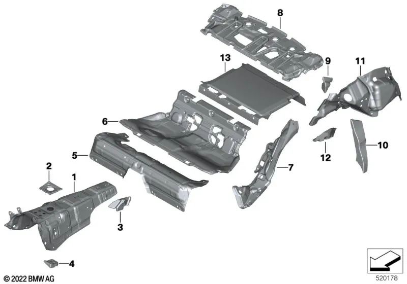 Aislamiento acústico brazo de suspensión izquierdo para BMW (OEM 51489473631). Original BMW