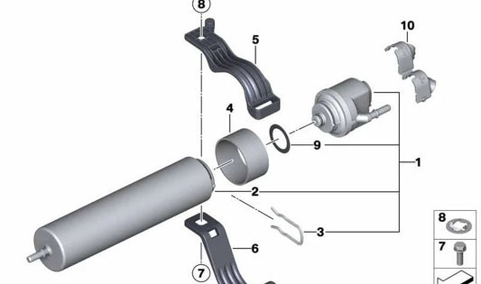 Kraftstofffilterunterstützung für BMW F20, F21, F22, F23, F87, F30, F31, F34, F35, F80, F32, F36, F82, F83 (OEM 16127292265). Original BMW