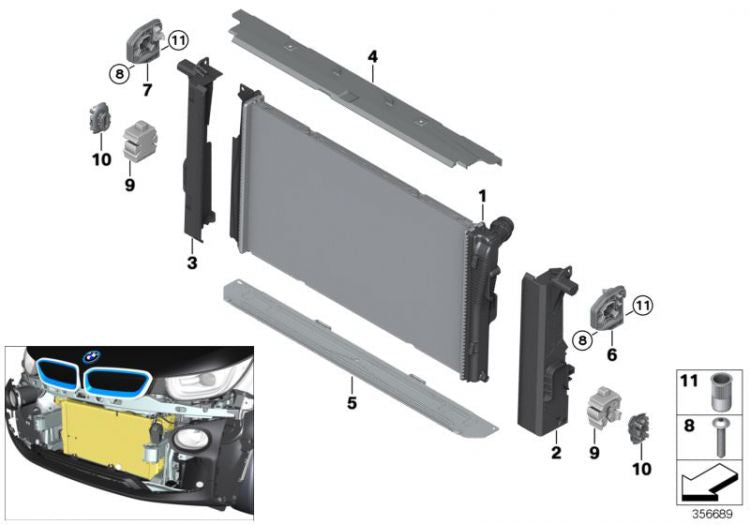 Junta Superior Radiador Para Bmw F2X. Original Recambios