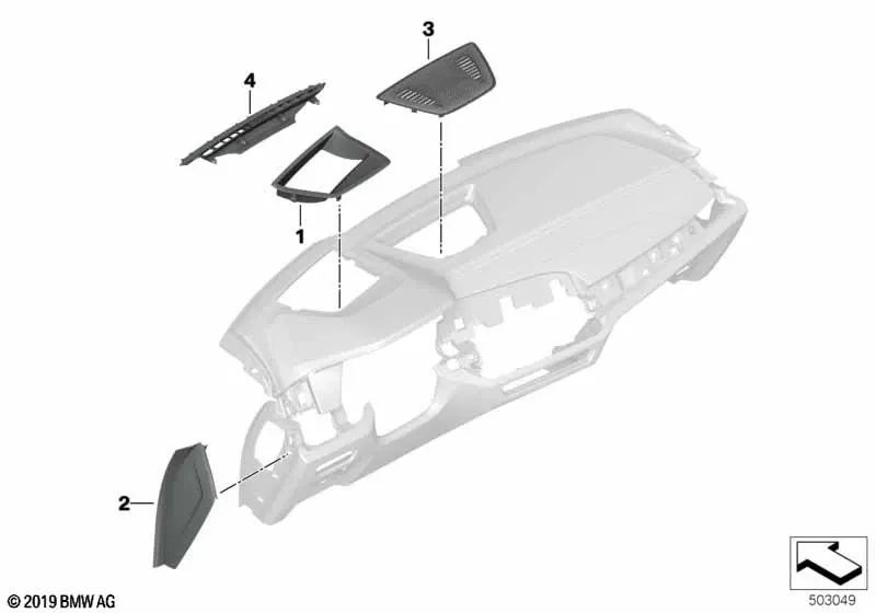 Blende Center-Lautsprecher für BMW X5 F95, G05, X6 F96, G06, X7 G07 (OEM 51457939282). Original BMW