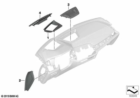 Blende Center Speaker for BMW X5 F95, G05, X6 F96, G06, X7 G07 (OEM 51457939282). Genuine BMW