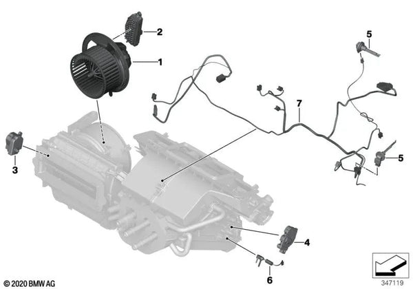 Ventilador para BMW I12, I12N, I15 (OEM 64119305761). Original BMW