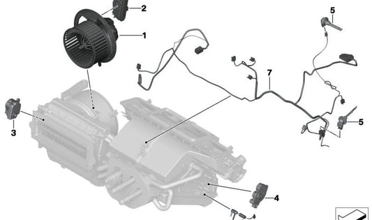 Heater Blower Motor OEM 64119305760 for BMW i8 (I12, I15). Original BMW.