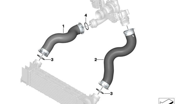 Conducto de Aire de Carga para BMW G01, G01N, G02, G02N (OEM 11618584546). Original BMW