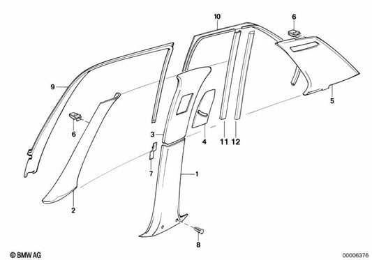 Clip para BMW E32 (OEM 51438139372). Original BMW