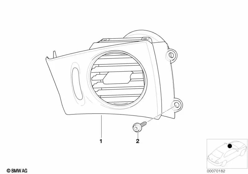 Rejilla de ventilación derecha para BMW Z8 E52 (OEM 64228385354). Original BMW