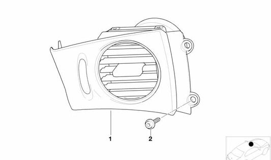 Rejilla de ventilación izquierda para BMW E52 Z8 (OEM 64226902475). Original BMW