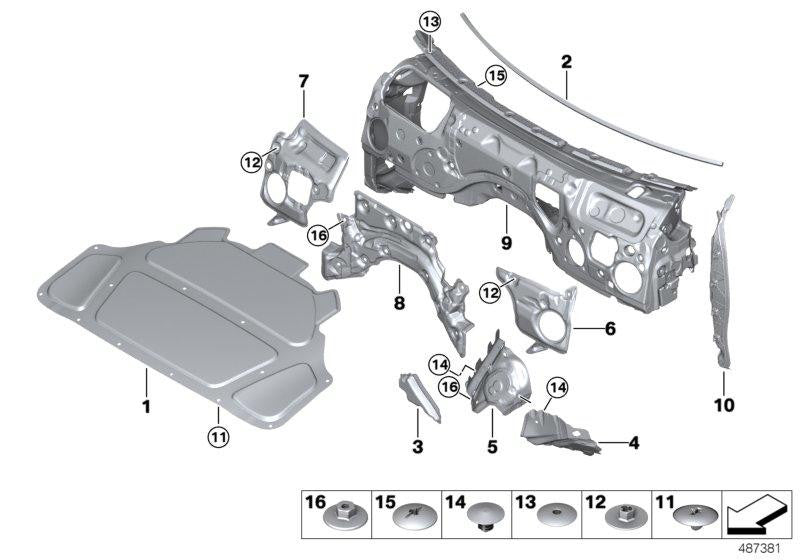 Aislamiento Acústico Insonorizante Capo Frontal Para Bmw G20 G21. Original Recambios