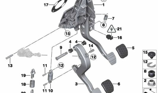 Clutch pedal for BMW F25, F26 (OEM 35316793507). Original BMW