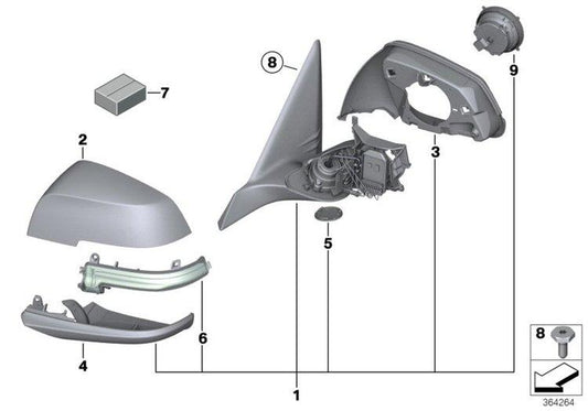 Retrovisor Exterior Original De Bmw Calefactable Para F32 F33 F36. Original Recambios