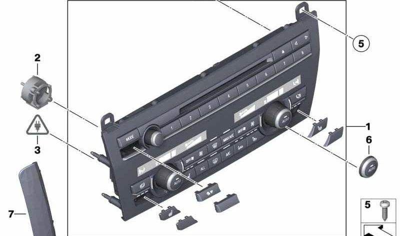 Kit de Reparación Mando de Radio y Climatización para BMW Serie 6 F06, F12, F13, F01N, F02N (OEM 61319386651). Original BMW