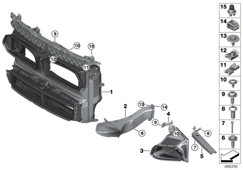 Conducto De Aire Con Mando Trampillas M Para Bmw F39 . Original Recambios