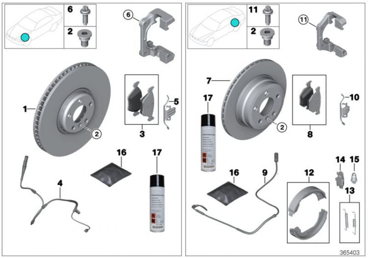 Juego Pastillas De Freno Delanteros Libre Asbesto Para Bmw F20 F21 F34 F36 F33. Original Recambios