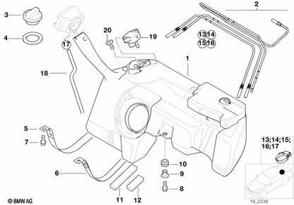 Tubos de combustível para BMW E46, F30, F80 (OEM 1611228268). BMW original