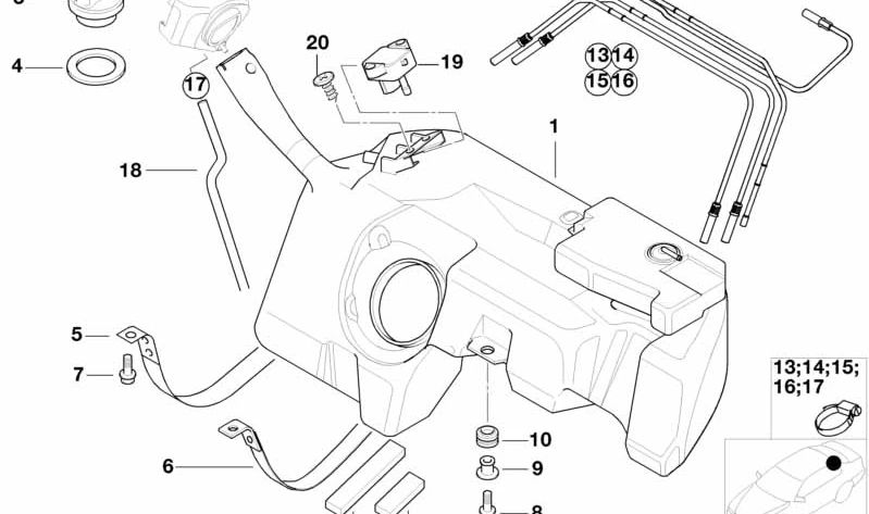 Acolchado de amortiguación para BMW X5 E70 (OEM 16111183268). Original BMW