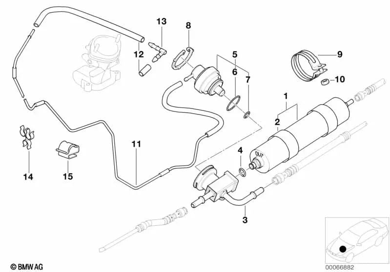 Carcasa regulador de presión para BMW E39, E52 (OEM 13531406954). Original BMW