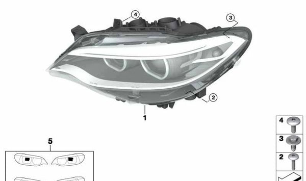 Faro Bi-Xenón derecho para BMW F22, F23, F87 (OEM 63117388930). Original BMW