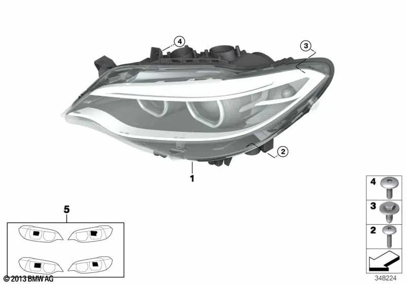 Faro Bi-Xenón AHL izquierdo para BMW F22, F23, F87 (OEM 63137388933). Original BMW.