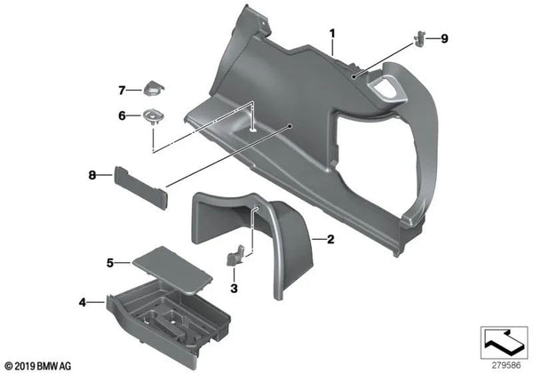 Cubierta de Herramientas para BMW Serie 3 F30, F35, F80 (OEM 51477262955). Original BMW.