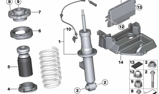 Amortecedor traseiro OEM 37126872327 para BMW F26 (X4). BMW originais.