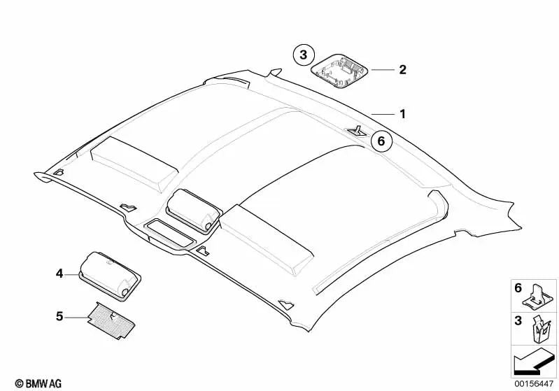 Soporte para gafas para BMW E86 (OEM 51443427242). Original BMW.