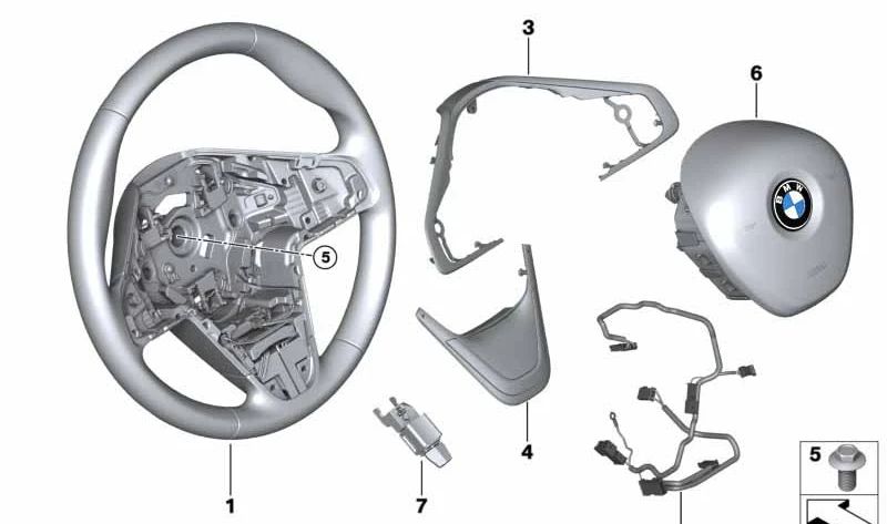 Volante Deportivo de Cuero para BMW Serie 2 F45, F46, X1 F48, X2 F39 (OEM 32306860358). Original BMW