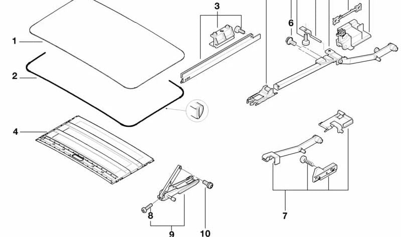 Guía de control derecha para BMW Serie 5 E39, X5 E53 (OEM 54128202296). Original BMW