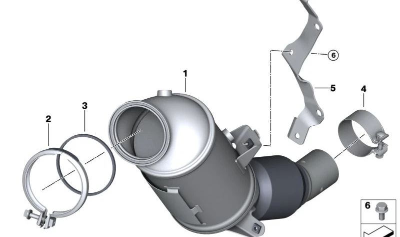 Soporte para catalizador cercano al motor para BMW Serie 5 G60, X6 G06N (OEM 18325A981A6). Original BMW.