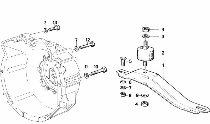 Soporte de goma para BMW E21 (OEM 23711246004). Original BMW