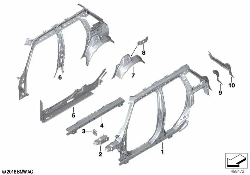 Coupe transversale gauche pour les mini-modèles F55, F55N (OEM 41007408789). Mini d'origine