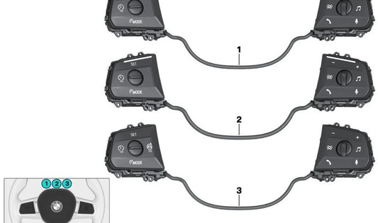 Chave de direção multifuncional para BMW 7 G70 Series (OEM 61315A50913). BMW original