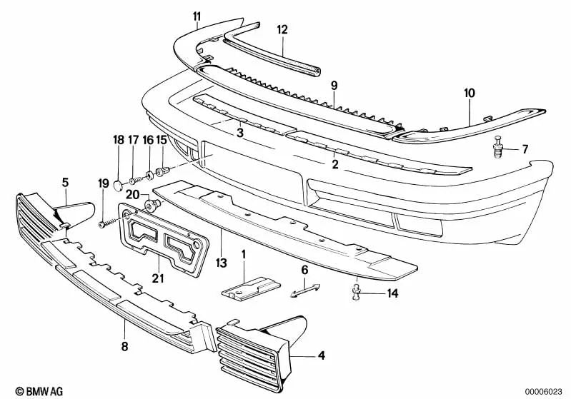 Grille for BMW E32 (OEM 51111928276). Original BMW