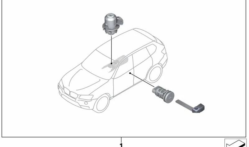 Cerradura mecánica OEM 51217205785 para BMW F25, F26. Original BMW.