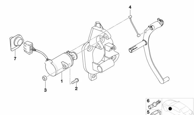 Tapón de cierre para BMW Serie 3 E46, X3 E83 (OEM 35411163890). Original BMW