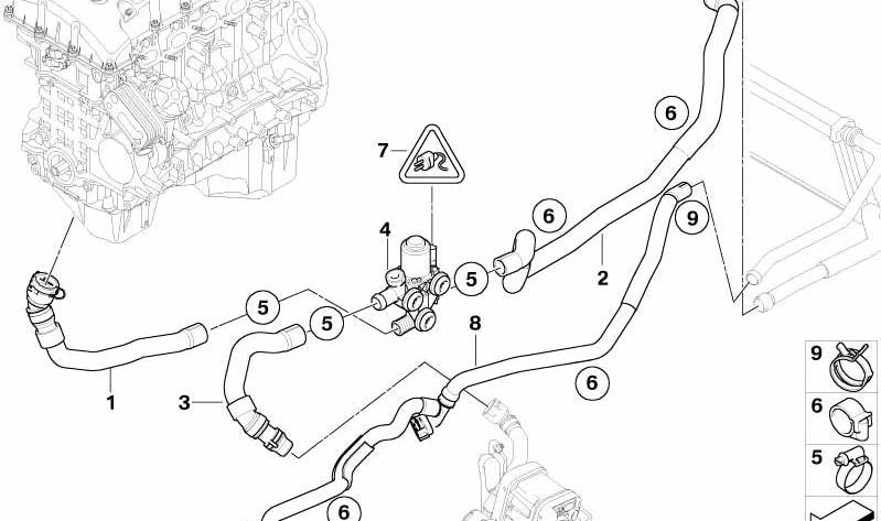 Tubo Válvula de Control de Motor para BMW Serie 3 E90, E91, E92, E93 (OEM 64219111757). Original BMW