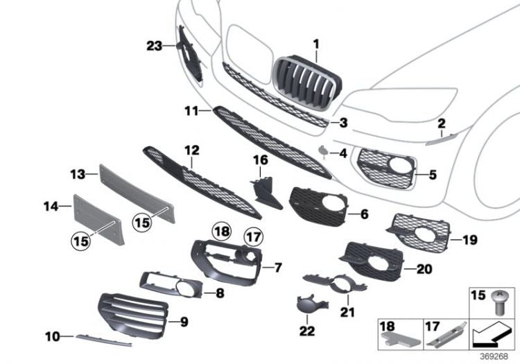 Tapa Tapita Remolque Delantero Imprimado Para Bmw X6 E71. Original Recambios