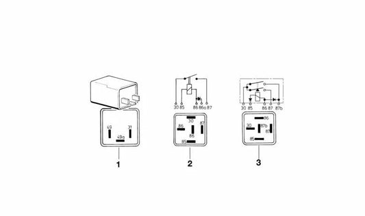 Starter Relay OEM 61321244411 for BMW 3 Series (E21, E30), 5 Series (E12, E28), 6 Series (E24), 7 Series (E23). Original BMW.