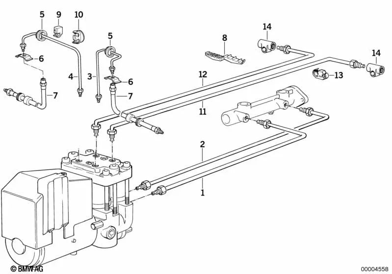 Tubería para BMW Serie 3 E21, E30 Serie 5 E12, E34, E60, E61 Serie 6 E63, E64 Serie 7 E23, E32 Serie 8 E31 (OEM 34326772472). Original BMW.