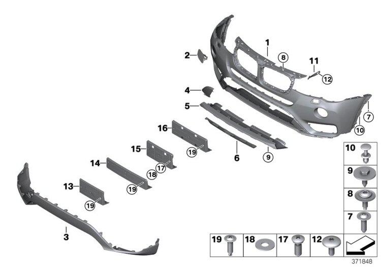 Chapaleta/tapa/embellecedor Ojete De Remolque Delantero Para Bmw F25. Original Recambios