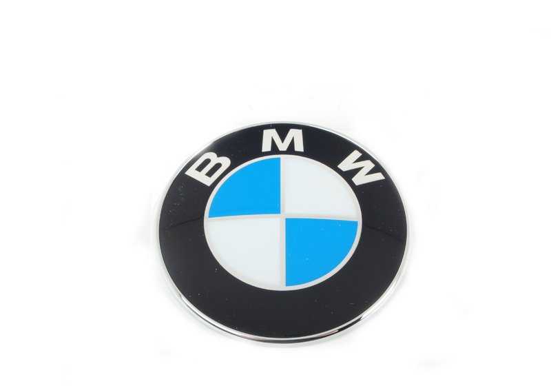 Emblema para BMW Serie 3 E36, E46, Serie 5 E34, E39, Serie 7 E32, E38, Serie 8 E31, X5 E53, Z8 E52 (OEM 51148123297). Original BMW