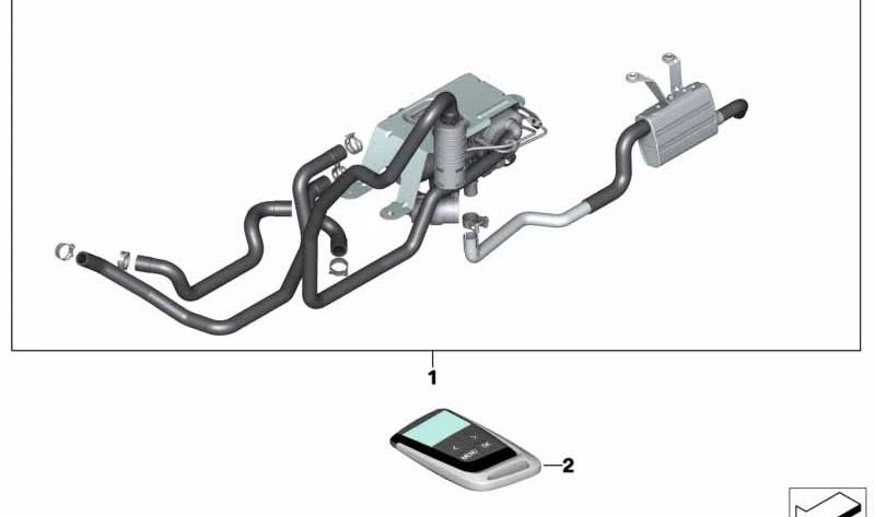 OM Kit de chauffage auxiliaire 64502354977 pour BMW F15, F16. BMW d'origine.