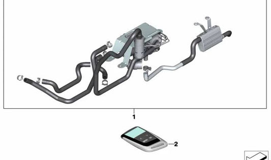 Mando a distancia Telestart OEM 64129371818 para BMW F15, F85, F16, F86. Original BMW.