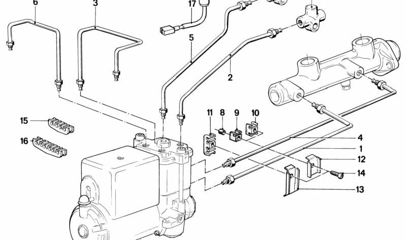 Tubo de freio OEM 34326755646 para BMW E21, E12, E24, E23, Z1. BMW original.