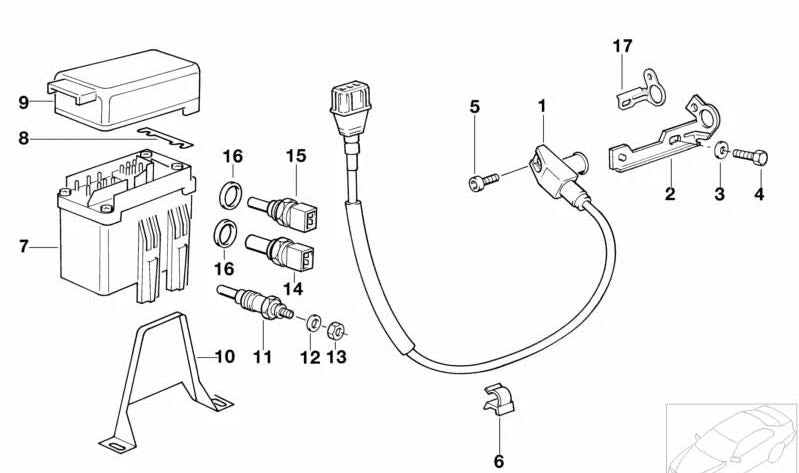 Soporte de sujeción OEM 12522246488 para BMW E36, E34, E39, E38. Original BMW.