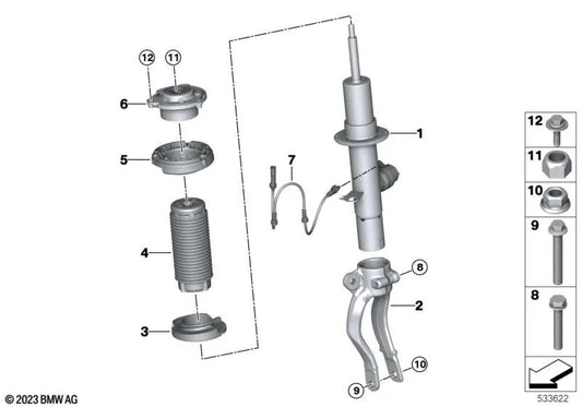 VDC-Adapterkabel vorne links für BMW 5er G60, G61 (OEM 37105A16595). Original BMW