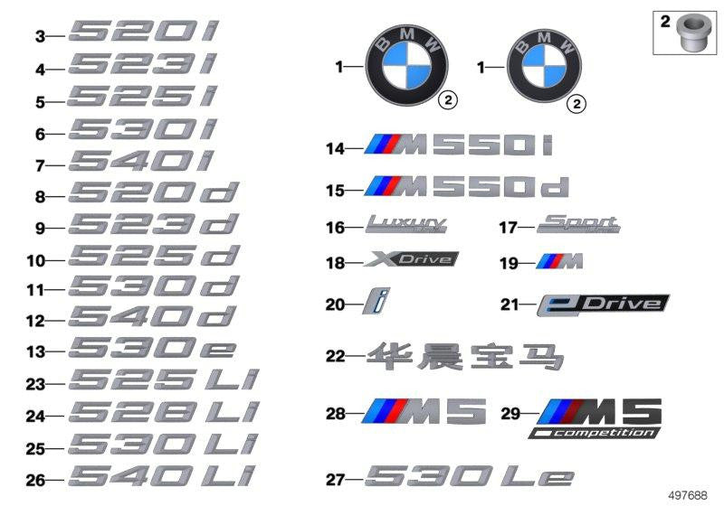 Insignia Emblema Logo Bmw Ø 74Mm Para G20 F90 G30 G31 G32 Gt (Gran Turismo) F39. Original Recambios