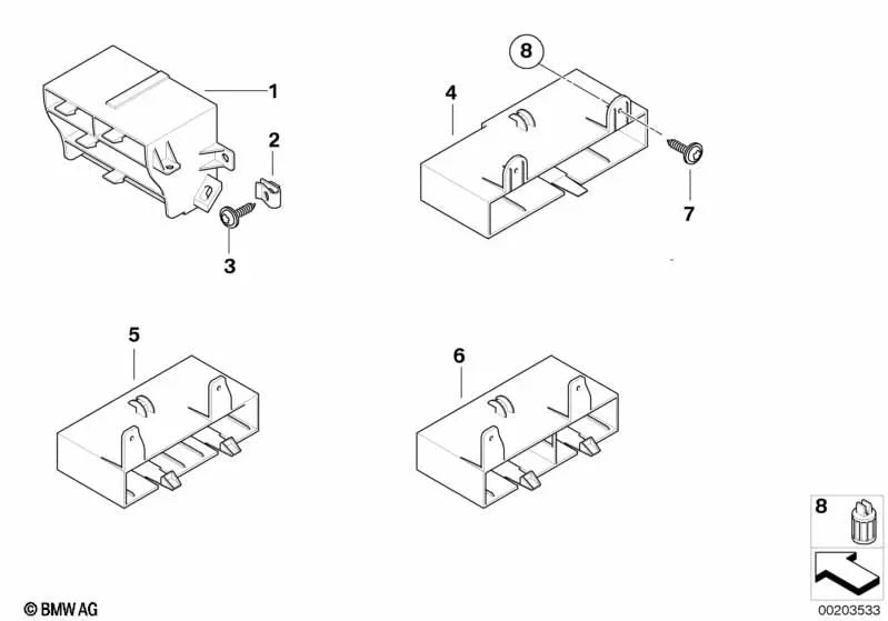 Soporte para módulo para BMW Serie 3 E90, E90N, E92, E92N (OEM 61357840902). Original BMW