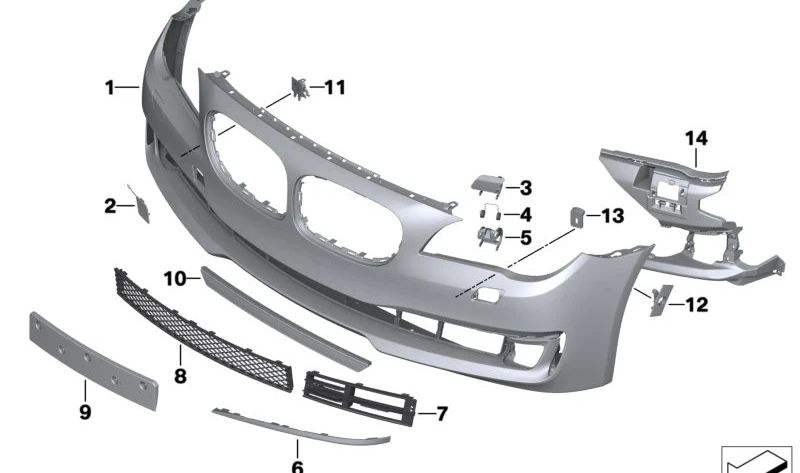 Soporte para Matrícula para BMW Serie 7 F01N, F02N (OEM 51117295274). Original BMW