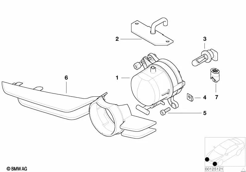 Faros antiniebla izquierdo para BMW Serie 3 E46 (OEM 63178371907). Original BMW.